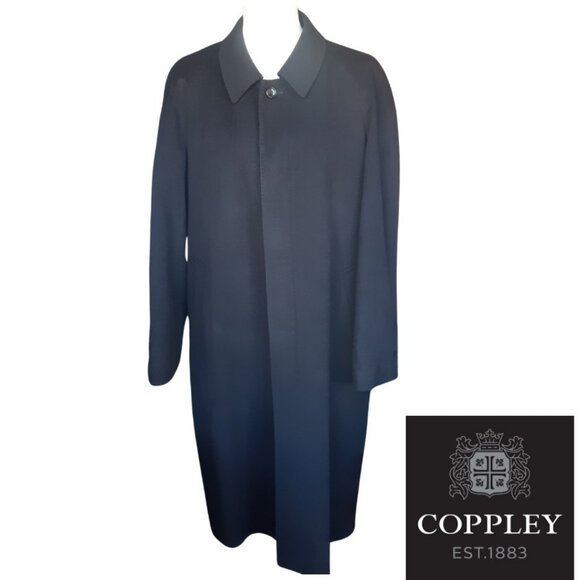 Coppley SZ 42 100% Cashmere Black Single Breasted Concealed Placket Overcoat - Picture 1 of 16